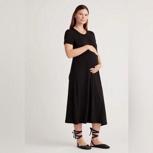 Quince Bamboo Jersey Maternity & Nursing T-Shirt Dress Size Large